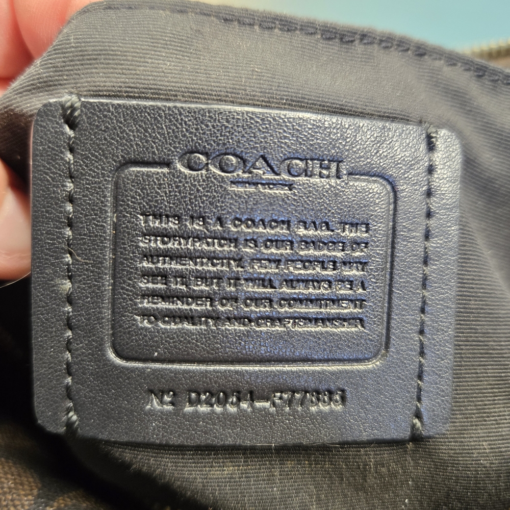 COACH Mae File Crossbody in Signature C Canvas F77885 Brown Black - Picture 13 of 15